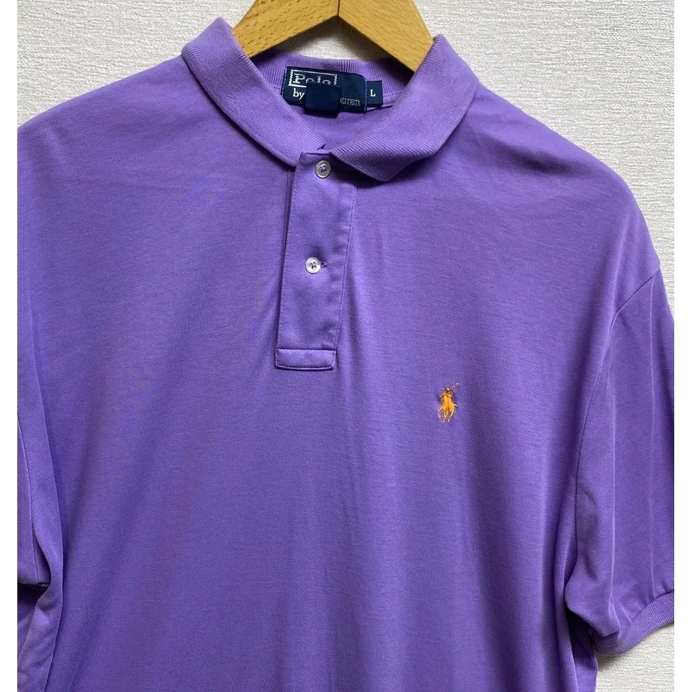 Polo Ralph Lauren Purple Polo Shirt Men's Large Short Sleeve Cotton Collared‎